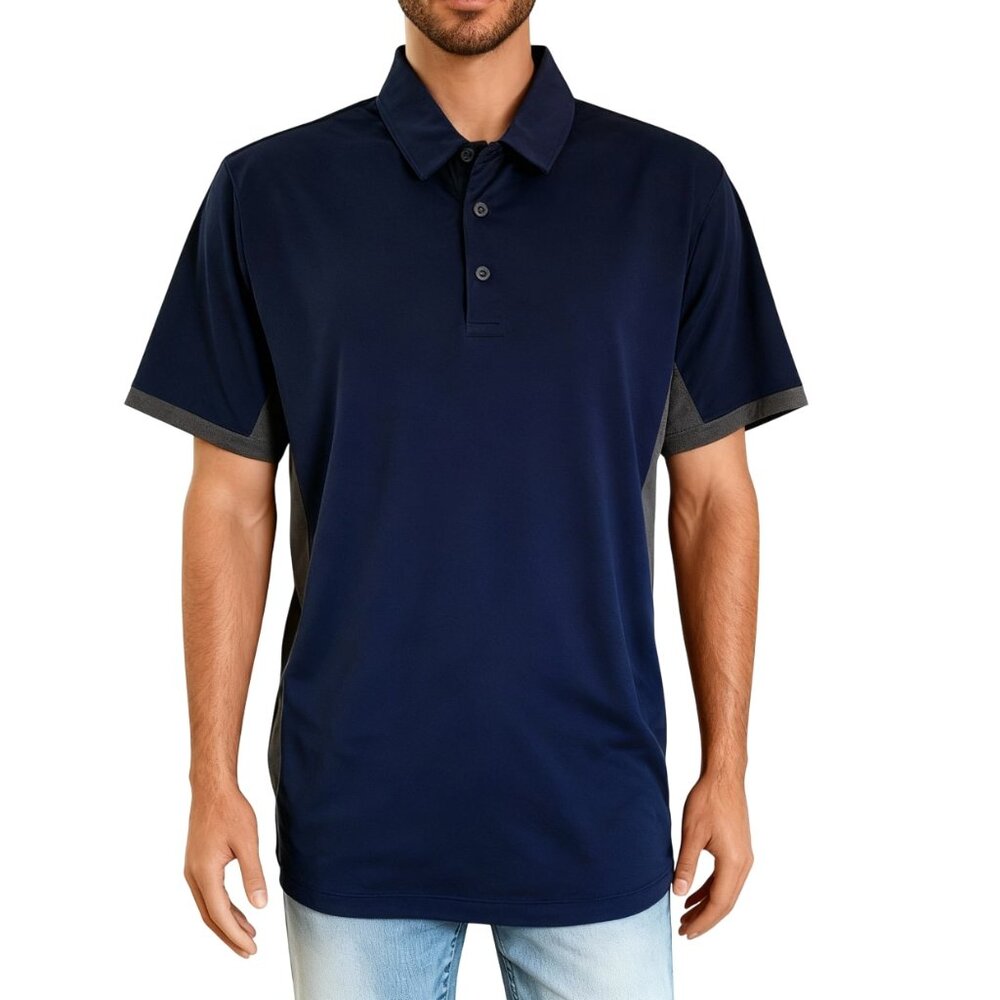 Nike Dry Fit Polo Shirt Blue Short Sleeves Collared Golf Mens Size XL New